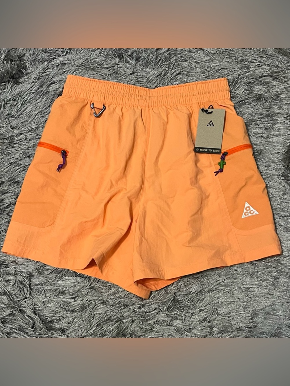 Nike Air ACG Death Bloom Running Shorts Orange Women’s Size Small (HV6387-833)